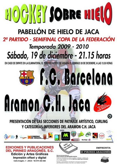 El Aramón Jaca recibe al FC Barcelona en semifinales de la Copa Federación.En el partido de ida ganaron los jacetanos por 5-14.